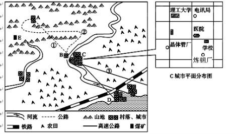 读某地人口分布示意图_读某地区 人口分布 示意图.回答 1 3小题. 1.此图说(2)