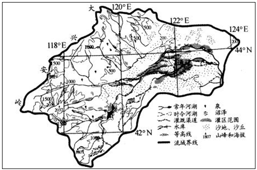 材料一:图15是西辽河流域示意图.