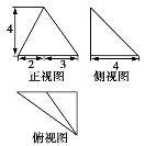 已知某三棱锥的三视图如图所示,则该三棱锥的体积为,表面积为